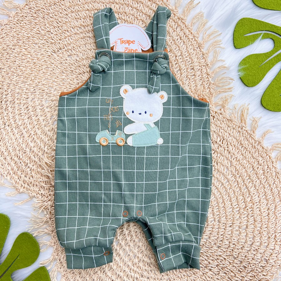  Jardineira Nózinho - Ursinho UM, DOIS, TRÊS - Verde